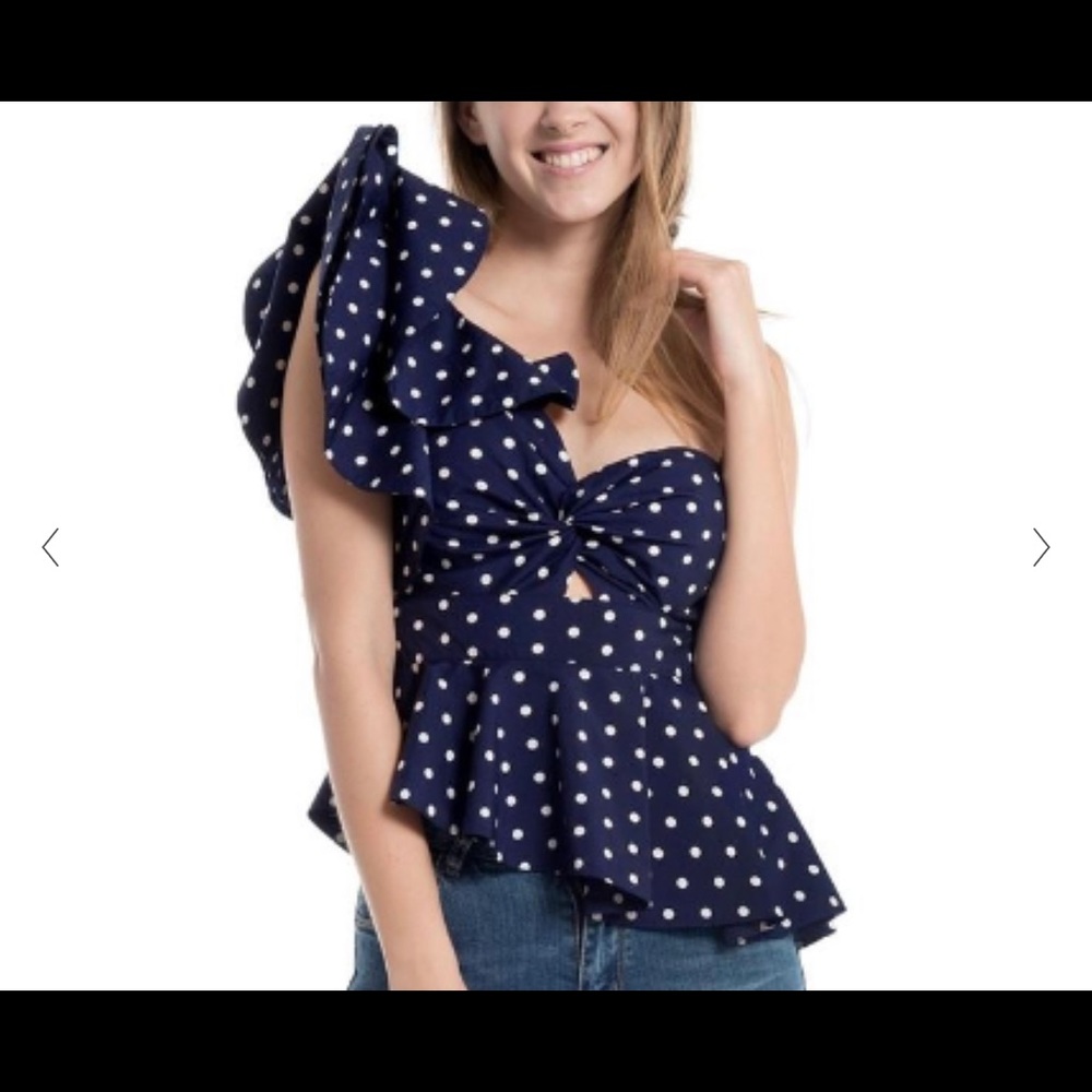 Gracia *Yellow* Polka Dot Off Shoulder Top